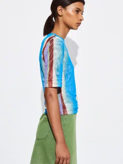 PARFOIS Camiseta Estampada Con Rayas Multicor Shop
