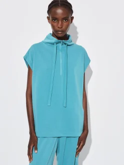 PARFOIS Camiseta Jogger Con Zip Azul Cheap
