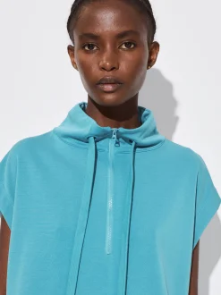 PARFOIS Camiseta Jogger Con Zip Azul Cheap