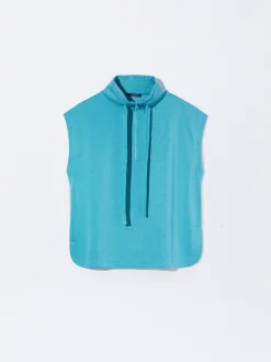 PARFOIS Camiseta Jogger Con Zip Azul Cheap