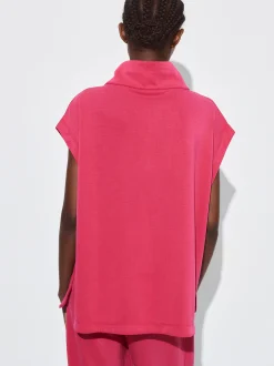 PARFOIS Camiseta Jogger Con Zip Fucsia Clearance