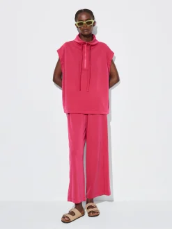 PARFOIS Camiseta Jogger Con Zip Fucsia Clearance