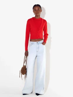 PARFOIS Cardigan De Punto Rojo Best