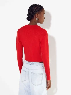 PARFOIS Cardigan De Punto Rojo Best