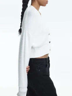 PARFOIS Cardigan De Punto Blanco Best Sale