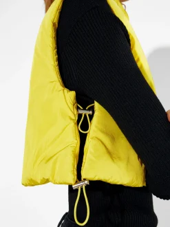 PARFOIS Chaleco Cropped Acolchado Amarillo Cheap