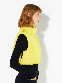 PARFOIS Chaleco Cropped Acolchado Amarillo Cheap