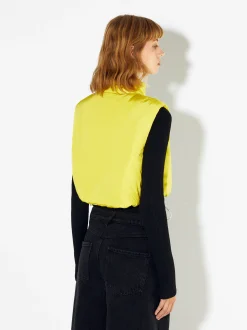 PARFOIS Chaleco Cropped Acolchado Amarillo Cheap