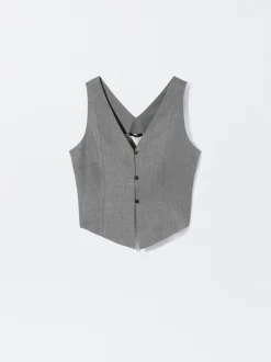 PARFOIS Chaleco Cuello De Pico Gris Discount
