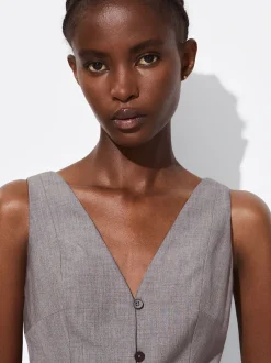 PARFOIS Chaleco Cuello De Pico Gris Discount