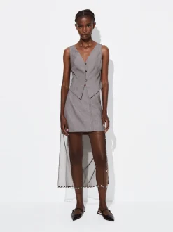 PARFOIS Chaleco Cuello De Pico Gris Discount