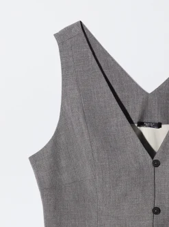 PARFOIS Chaleco Cuello De Pico Gris Discount