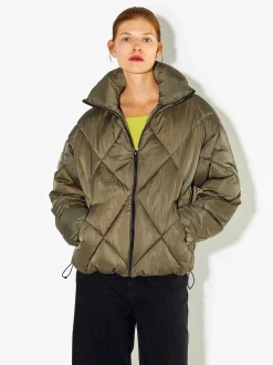 PARFOIS Chaqueta Acolchada De Cuello Alto Caqui Flash Sale
