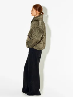 PARFOIS Chaqueta Acolchada De Cuello Alto Caqui Flash Sale