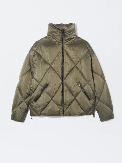 PARFOIS Chaqueta Acolchada De Cuello Alto Caqui Flash Sale