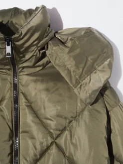 PARFOIS Chaqueta Acolchada De Cuello Alto Caqui Flash Sale