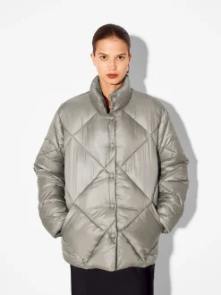 PARFOIS Chaqueta Acolchada De Cuello Alto Gris Online