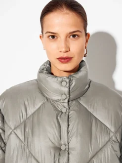 PARFOIS Chaqueta Acolchada De Cuello Alto Gris Online