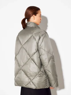 PARFOIS Chaqueta Acolchada De Cuello Alto Gris Online
