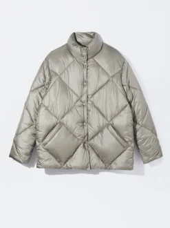 PARFOIS Chaqueta Acolchada De Cuello Alto Gris Online