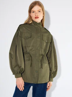PARFOIS Chaqueta Estructura Botones Caqui New