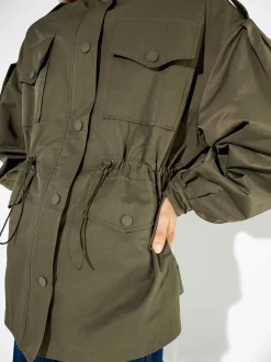 PARFOIS Chaqueta Estructura Botones Caqui New