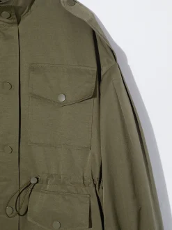 PARFOIS Chaqueta Estructura Botones Caqui New