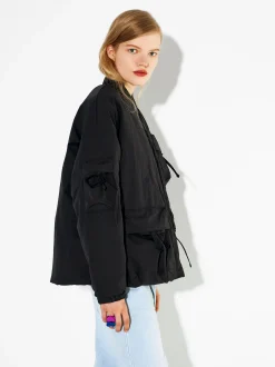 PARFOIS Chaqueta Leve Con Bolsillos Negro Cheap