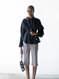 PARFOIS Chaqueta Vaquera Con Cordones Gris Clearance
