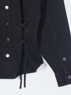 PARFOIS Chaqueta Vaquera Con Cordones Gris Clearance