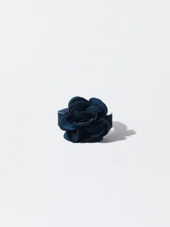 PARFOIS Choker Flor Terciopelo Azul Cheap