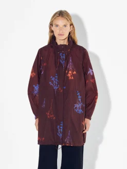PARFOIS Chubasquero Estampado Con Capucha Burdeos Cheap