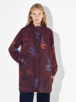 PARFOIS Chubasquero Estampado Con Capucha Burdeos Cheap