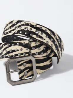 PARFOIS Cintur&oacute;n De Piel Animal Print Multicor Clearance