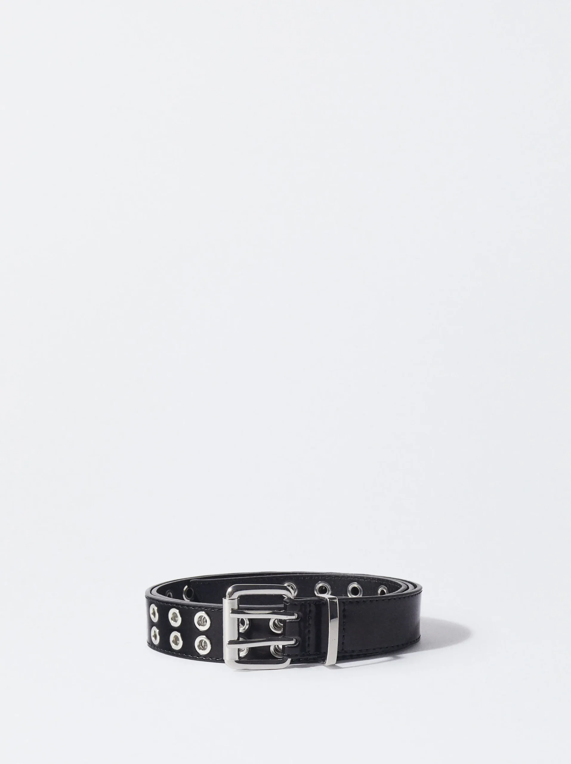 PARFOIS Cinturón Eyelets Hebilla Cuadrado Negro Shop