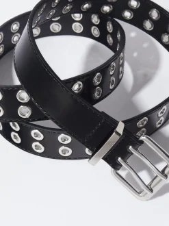PARFOIS Cintur&oacute;n Eyelets Hebilla Cuadrado Negro Shop