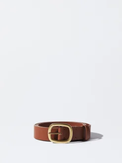 PARFOIS Cintur&oacute;n Liso Con Hebilla Camel Discount