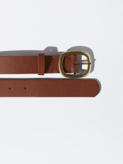 PARFOIS Cintur&oacute;n Liso Con Hebilla Camel Discount