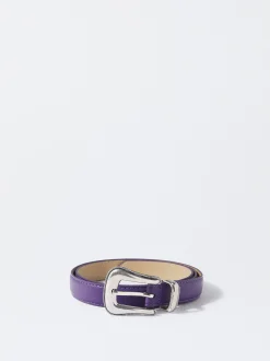 PARFOIS Cintur&oacute;n Liso Con Hebilla Violeta Flash Sale