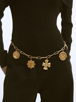 PARFOIS Cintur&oacute;n Met&aacute;lico Con Charms Dorado Clearance