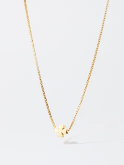 PARFOIS Collar Cadena Acero Con Tr&eacute;bol Dorado Best