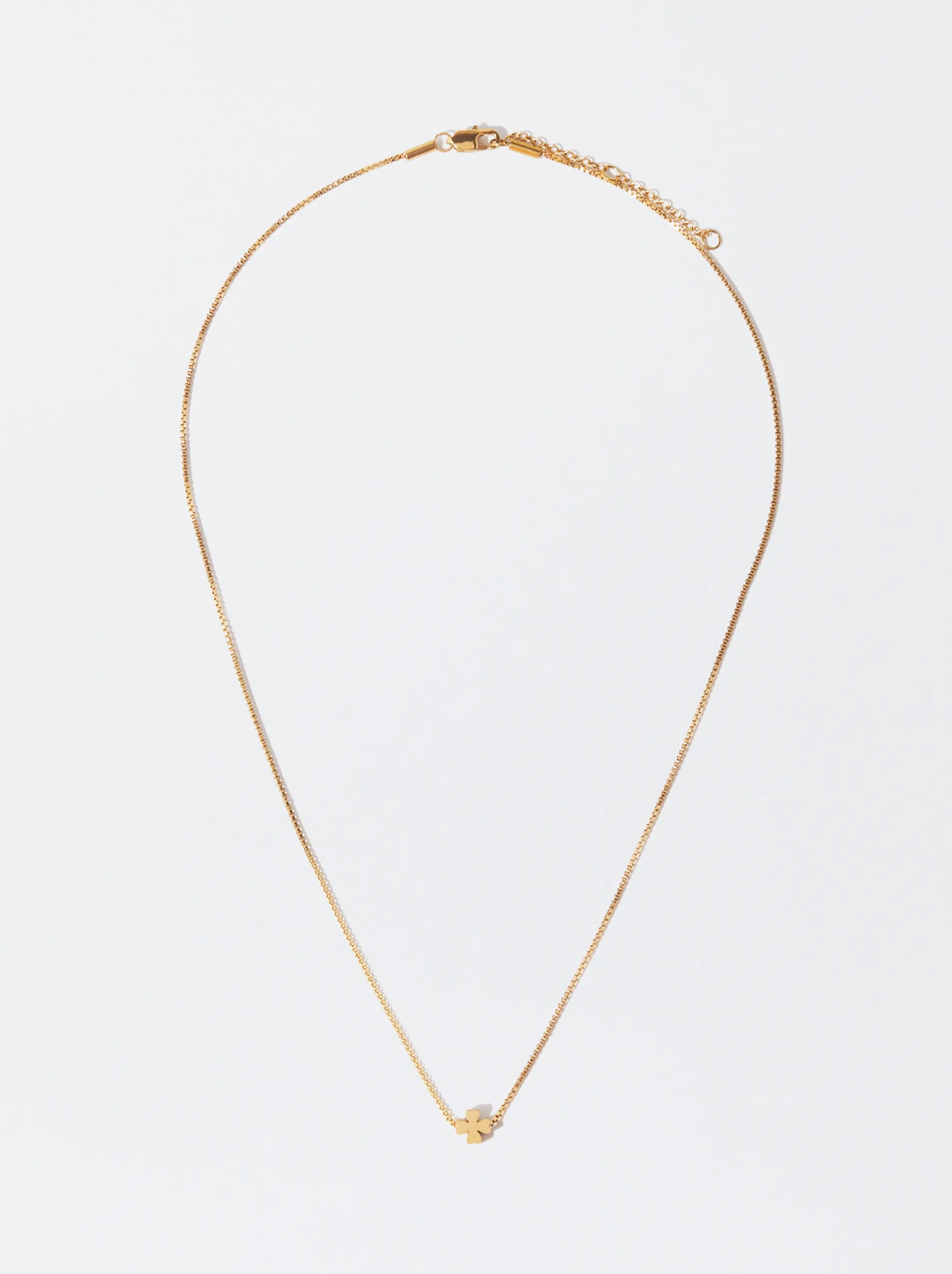 PARFOIS Collar Cadena Acero Con Trébol Dorado Best