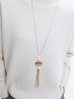 PARFOIS Collar Colgante De Esmalte Beige Clearance