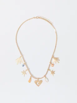 PARFOIS Collar Con Charms Y Perla De Agua Dulce Multicor Hot
