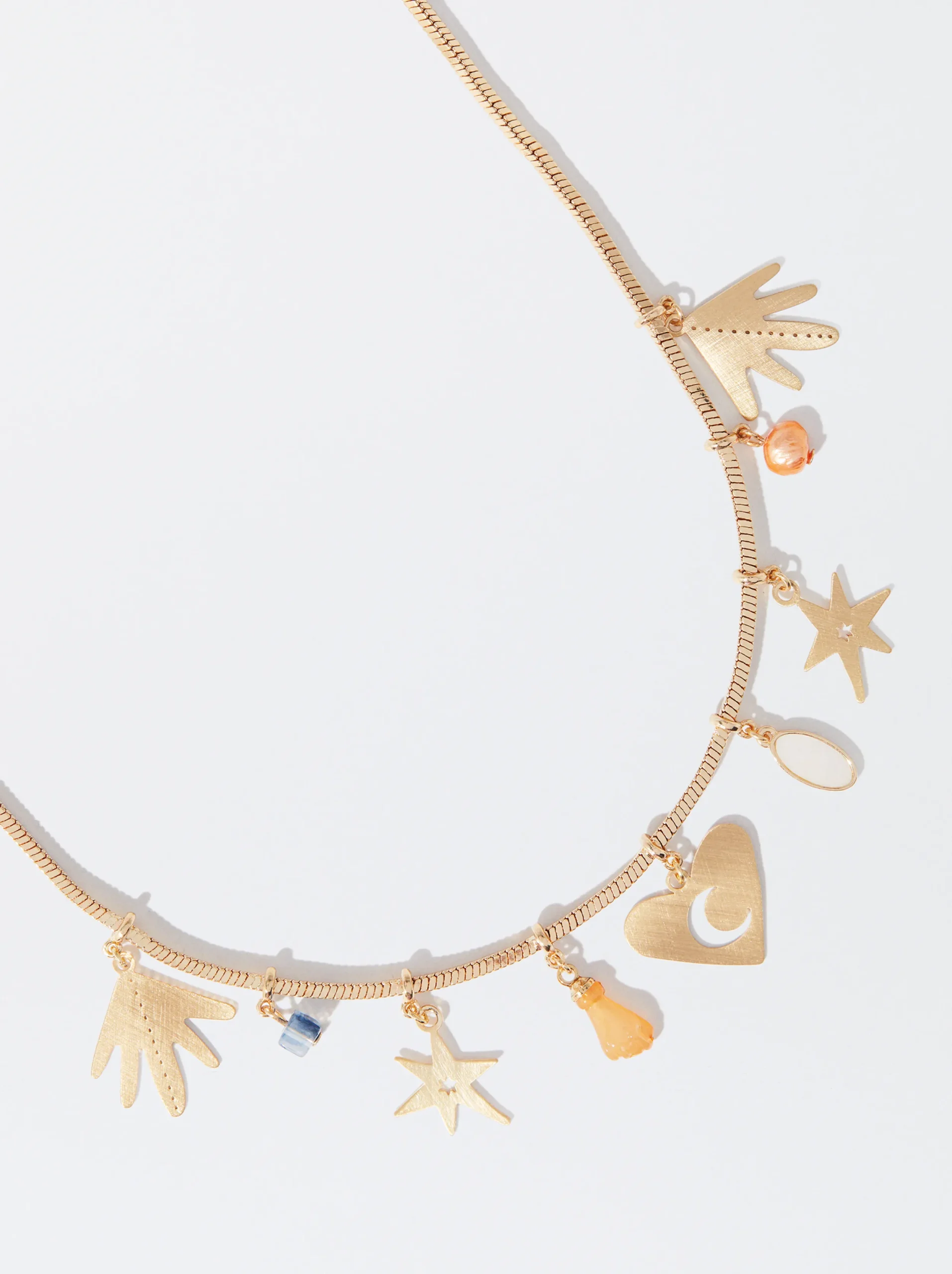 PARFOIS Collar Con Charms Y Perla De Agua Dulce Multicor Hot