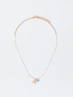 PARFOIS Collar Con Charms Y Resina Naranja Fashion