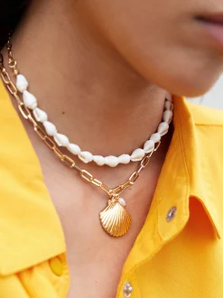 PARFOIS Collar Con Conchas Dorado Cheap