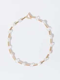 PARFOIS Collar Con Perlas Blanco Hot