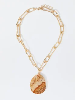 PARFOIS Collar Con Piedra Marr&oacute;n Hot