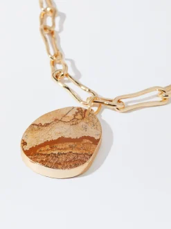 PARFOIS Collar Con Piedra Marr&oacute;n Hot